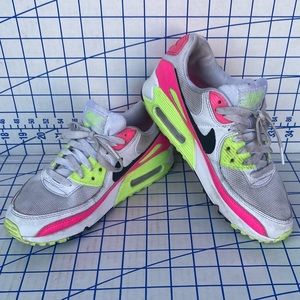 Nike Air Max 90 Watermelon Sneakers 7 White/Pink/Yellow CT1030-100